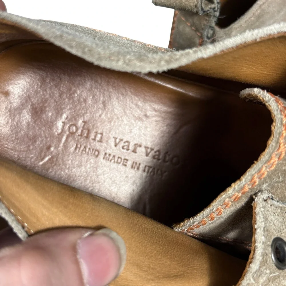 John Varvatos Chukka Boots Mens 12 Tan Suede Moc Toe Italy F088H1T53 239